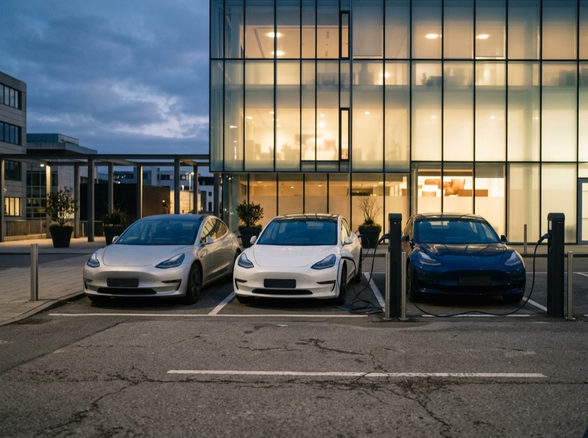 Makinë elektrike pune duke u mbushur në një stacion