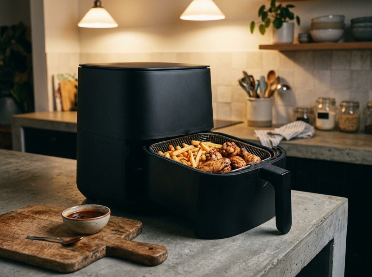 Friteza me ajër Philips Airfryer XXL me patate të skuqura në kuzhinë